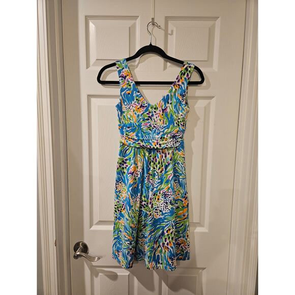 Lilly Pulitzer Shianne V-Neck Empire Waist Dress XS Sea Soiree Print - Picture 6 of 6